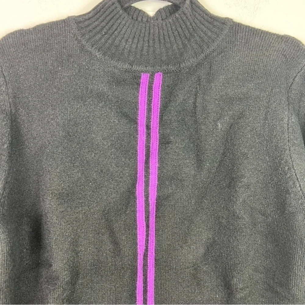 Halara Turtleneck womens size small Black Purple Color Block Knit Sweater